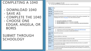 Completing the 1040 | PPTX