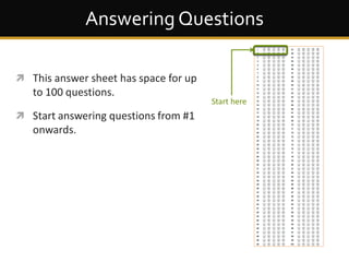 Completing the MCQ answer sheet | PDF
