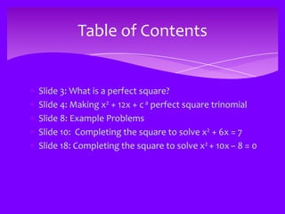 Completing the square | PPTX