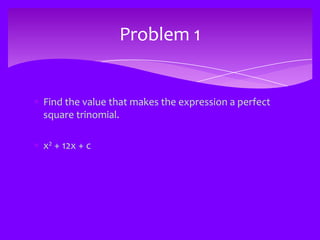 Completing the square | PPT