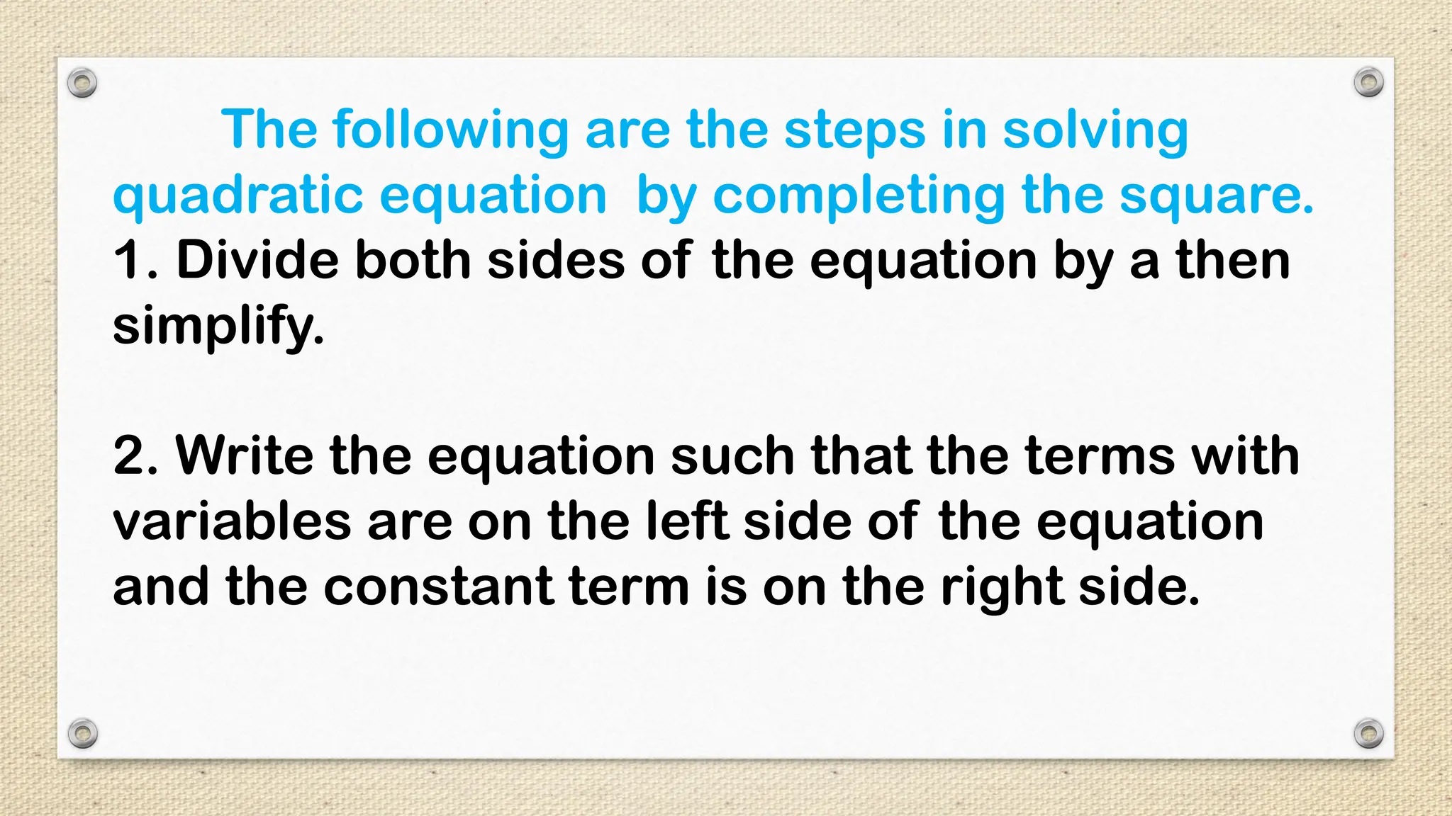 Completing the square.pptxnfkdkfkfkkdkdld | PPT