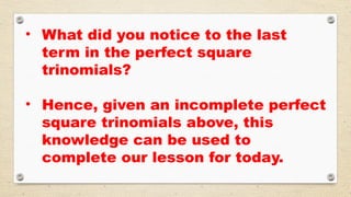 Completing the square.pptxnfkdkfkfkkdkdld | PPT
