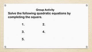 Completing the square.pptxnfkdkfkfkkdkdld | PPTX