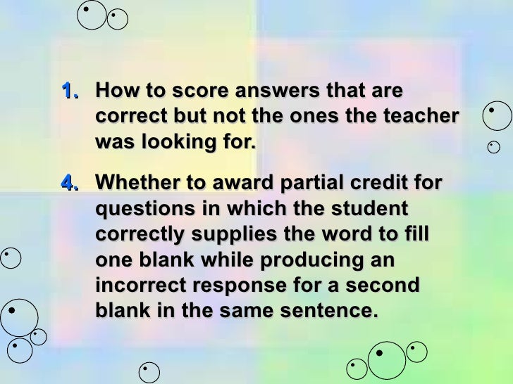 Completion And Short Answer Items