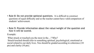 Completion type of test | PPTX | Educational Assessment | Education