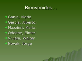 Bienvenidos… Ganin, Mario García, Alberto Mazzieri, Maria Oddone, Elmer Viviani, Walter Novak, Jorge 