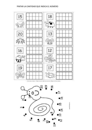 PINTAR LA CANTIDAD QUE INDICA EL NÚMERO
 