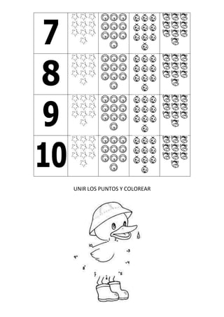 7
8
9
10
UNIR LOS PUNTOS Y COLOREAR
 