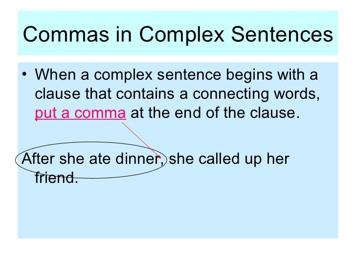 when do you put a comma