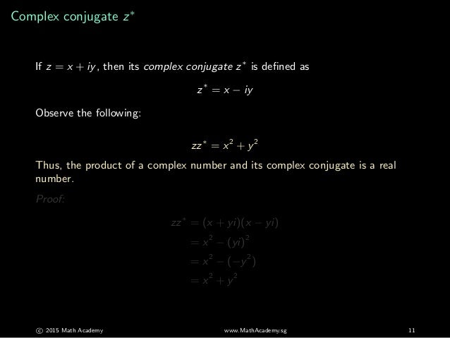 Complex Numbers 1 Math Academy Jc H2 Maths A Levels