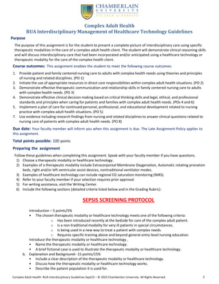 Healthcare Modalities Examples (Solved) NR341-342 Complex Adult Health RUA Interdisciplinary ...