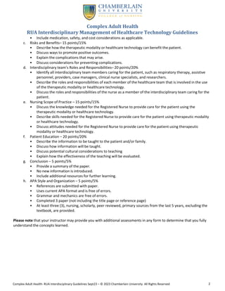 (Solved) NR341-342 Complex Adult Health RUA Interdisciplinary ...