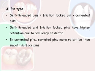 Surrated Pins Complex amalgam restoration | PPTX