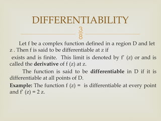 complex numbers and analysis lecture 010 | PPTX