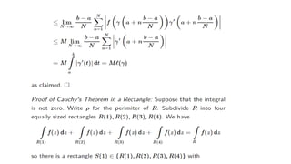 LINE INTEGRAL ,RECTIFIABLE ARC CAUCHY THEOREM OF RECTANGLE, INTEGRAL ...