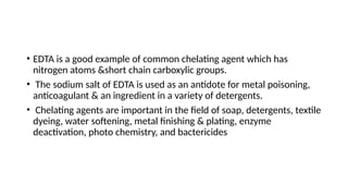 Chelating Agent Example complexation notes physical pharmaceutics | PPTX