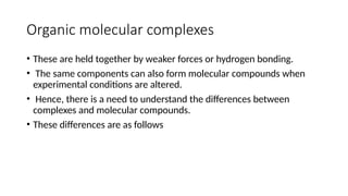 Complexation And Its Classification Notes complexation notes physical pharmaceutics | PPTX