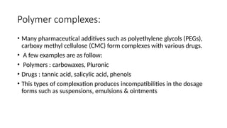 Complex Polymer Examples complexation notes physical pharmaceutics | PPTX