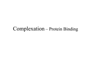 Complexation – Protein Binding
 
