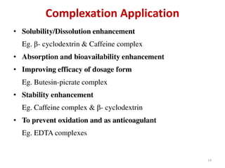 Complexation and protein binding (Physical Pharmaceutics - I)