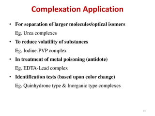 Complexation and protein binding (Physical Pharmaceutics - I)