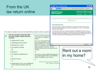 From the UK
tax return online
Rent out a room
in my home?
32
 