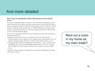 And more detailed
34
Rent out a room
in my home as
my main trade?
 