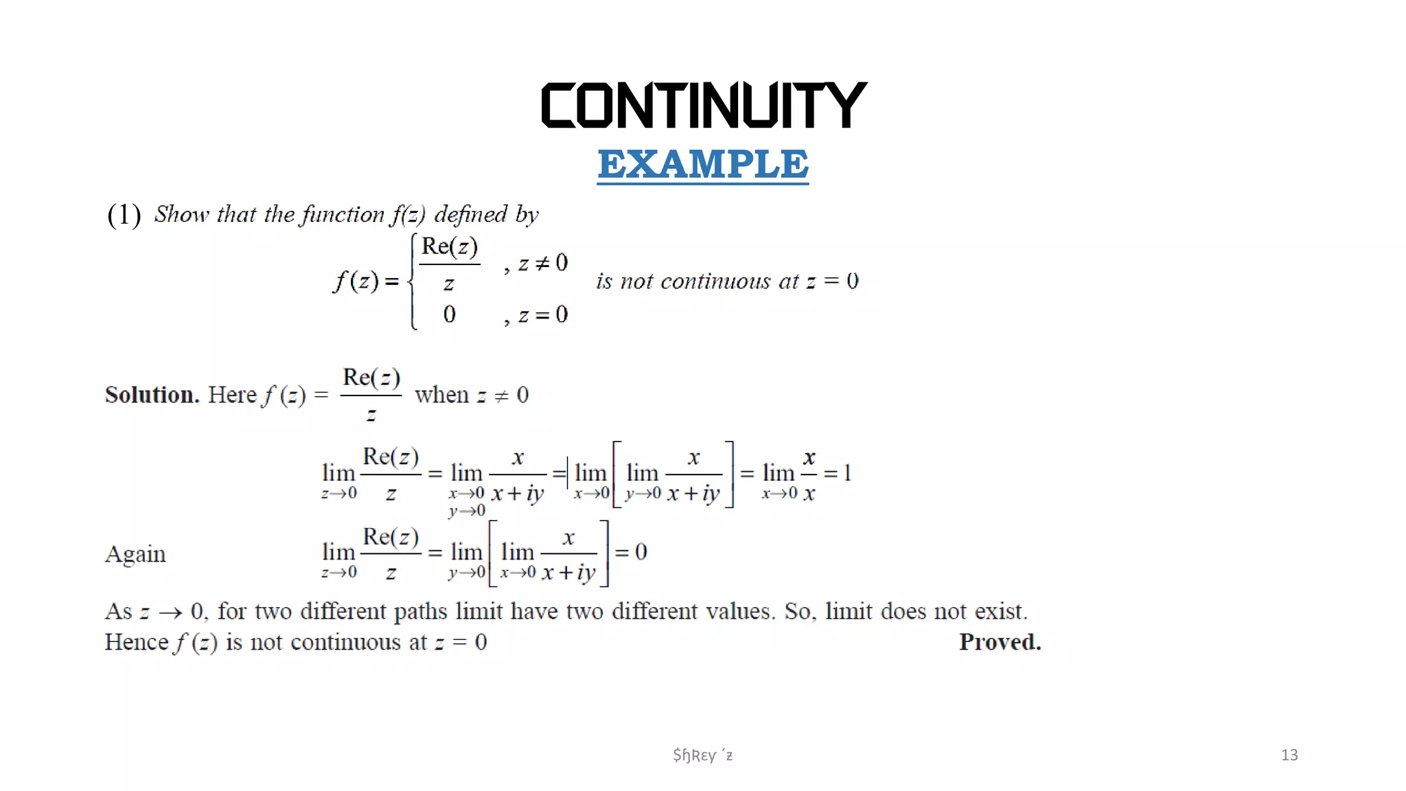 CONTINUITY
EXAMPLE
(1)
$ɧƦɛƴ ´ƶ 13
 