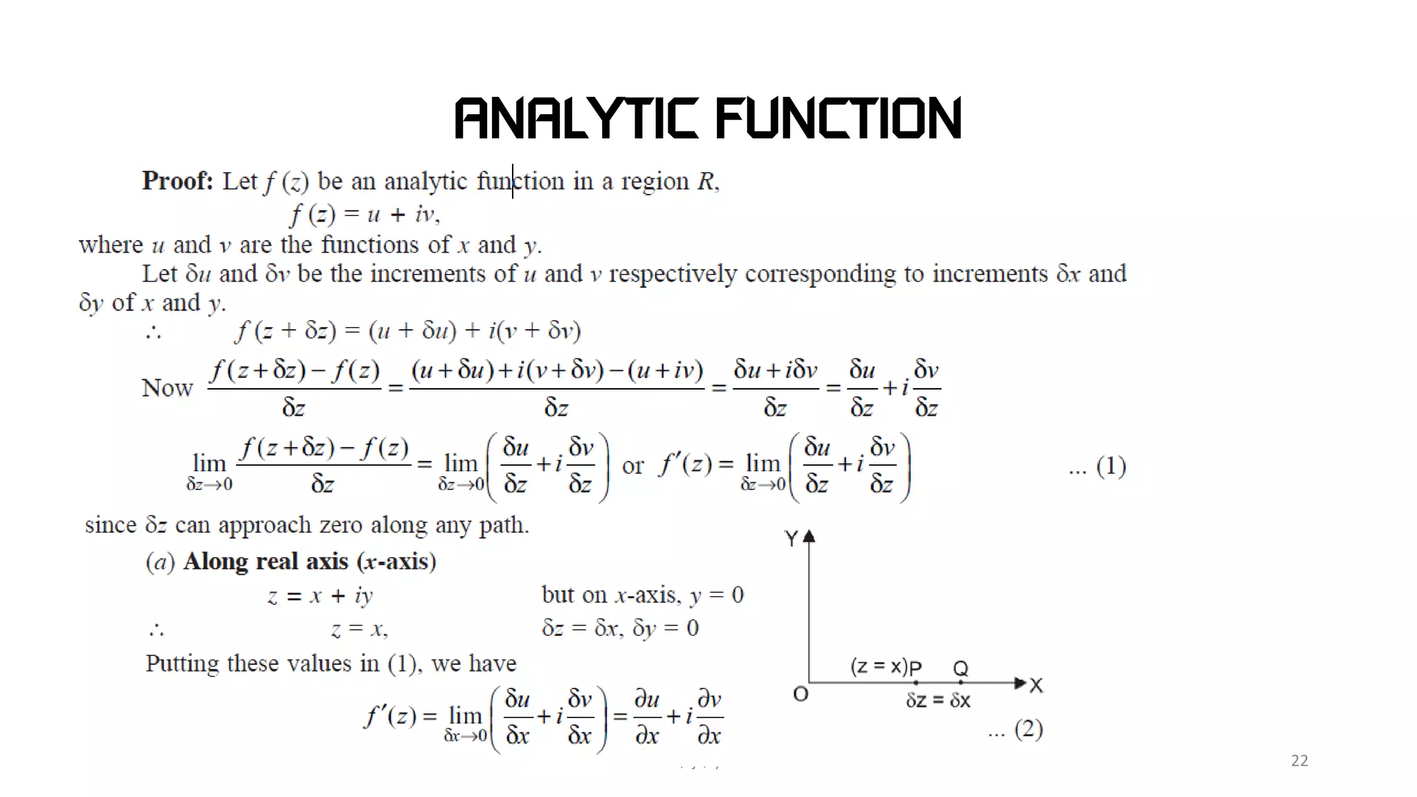 ANALYTIC FUNCTION
$ɧƦɛƴ ´ƶ 22
 