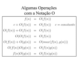 Algumas Operações
com a Notação O
 
