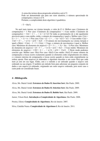 PO (Ordenacao - Bubble e Selection Sort), PDF, Algoritmos e estruturas de  dados