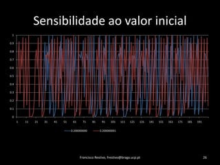 Sensibilidadeao valor inicialFrancisco Restivo, frestivo@braga.ucp.pt26