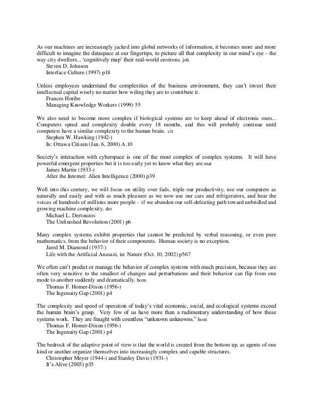 Quotes on Complexity