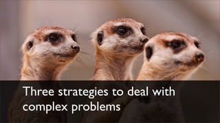Three strategies to deal with
complex problems
 