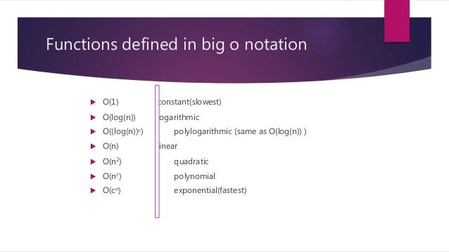 Complexity analysis - The Big O Notation