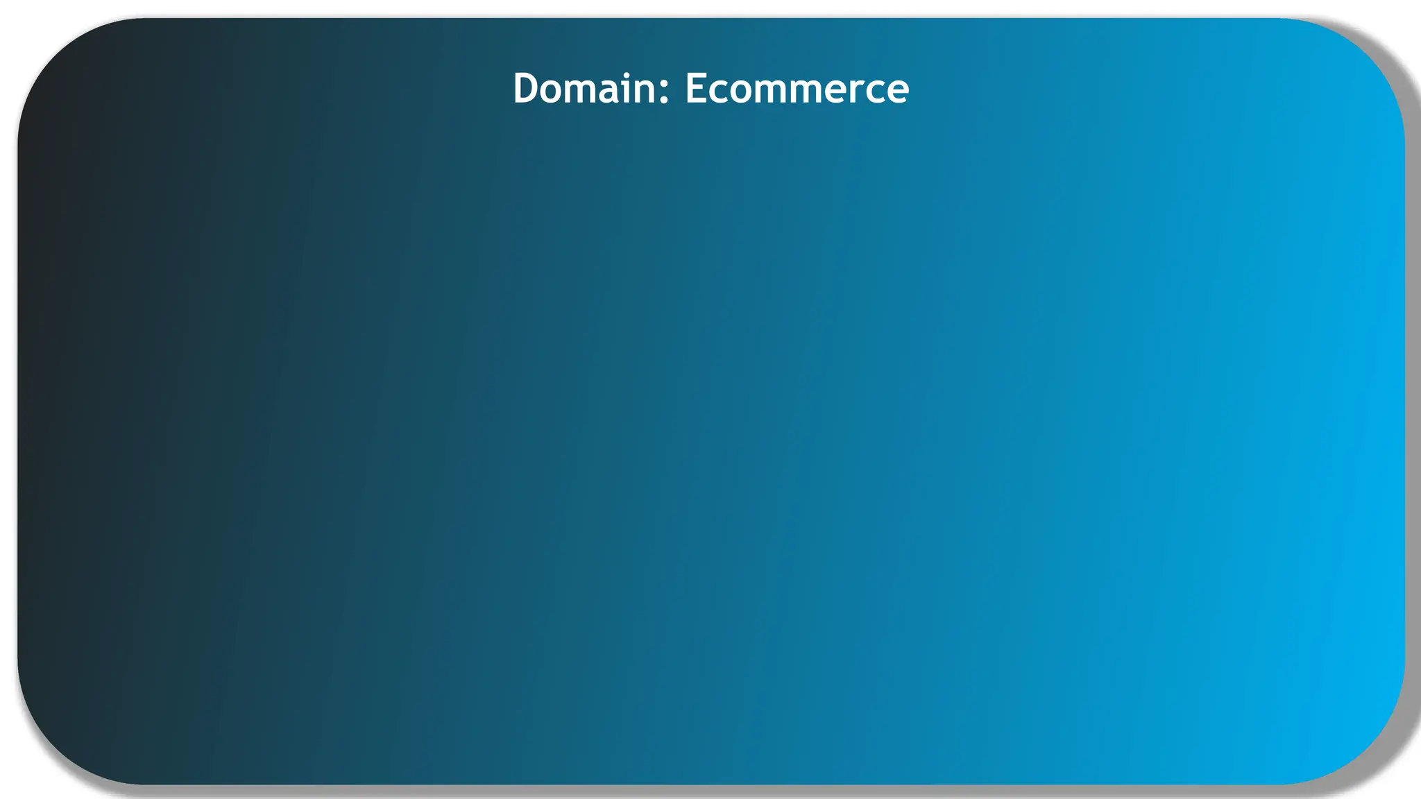 Domain: Ecommerce
 