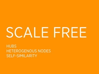 SCALE FREE
HUBS
HETEROGENOUS NODES
SELF-SIMILARITY
 