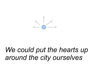 We could put the hearts up
around the city ourselves
 