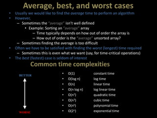 Complexity in array | PPT