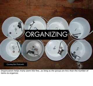 How to organize a product


★ make it modular: cluster similar things
  ★ make each module easy to learn
  ★ label in unde...