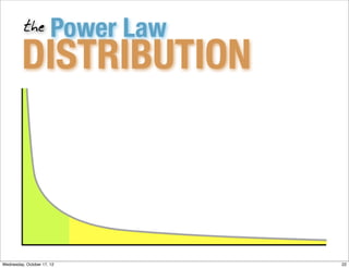 the          Power Law
         DISTRIBUTION



Wednesday, October 17, 12          22
 