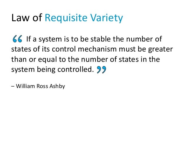 Law Of Requisite Variety Ashby S Law Of Requisite Variety Ashby S