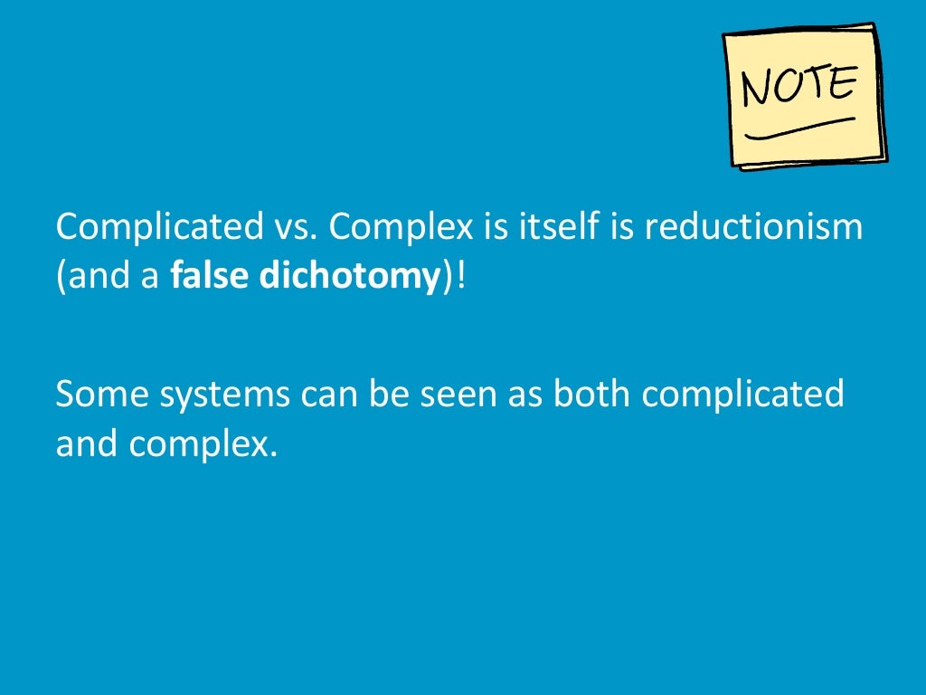 Complicated vs complex is itself