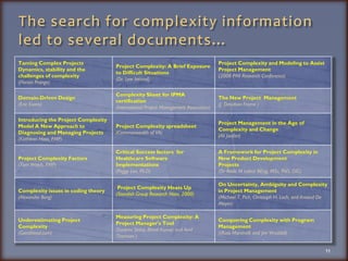 The search for complexity information led to several documents…11