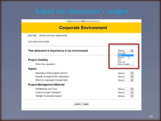 45Adjust the dimension’s weight
