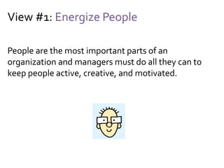 View #2: Empower Teams
Teams can self-organize, and this requires
empowerment, authorization, and trust from
management.
 