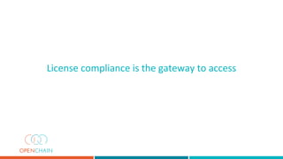 License compliance is the gateway to access
 