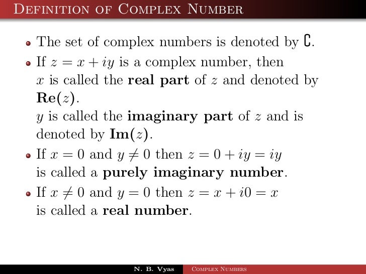 Complex numbers 1