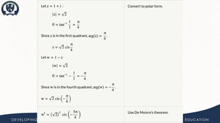 Complex numbers PPT 2 Ib mathematics AI HL | PDF