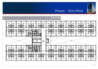 Projeto – Torre Hotel
A torre horizontal terá seis pavimentos com 324 quartos de 26m² e 52m²


        Os




                                          5055




                                                                                                 9
 